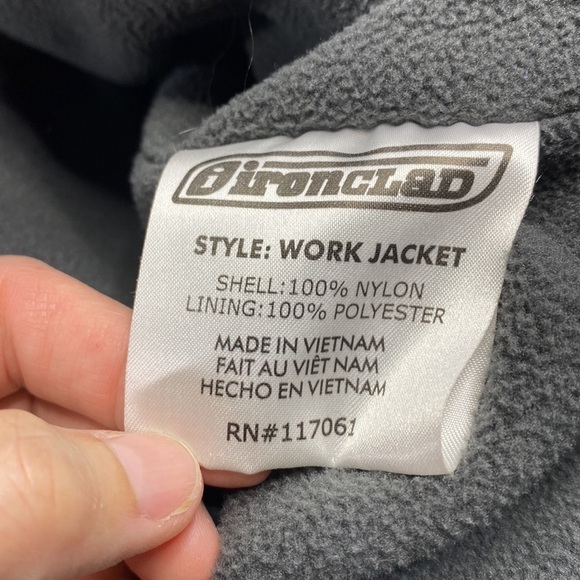 Ironclad Black Fleece Lined Work Jacket Size Large - Picture 5 of 7